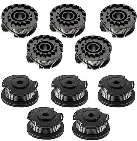 Viilich 10 Stück Rasentrimmer Fadenspulen,Für Bosch Rasentrimmer Bosch ART 23 SL/ART 26 SL,Nylon Ersatzspule(F016800569+F016800385),Nylon Ersatzfadenspule(⌀1.65 mm,4.9 m/16 FT)
