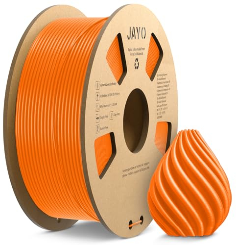 JAYO PETG Filament 1.75mm Orange 1.1KG, PETG Starke Zähigkeit 3D Drucker Filament, Maßgenauigkeit +/- 0.02 mm, 1.1kg Spule(2.4lbs) für die meisten FDM 3D Drucker