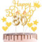 HONGCI Gold 80th Birthday Cake Topper & Candles - 80th Birthday Cake Decorations