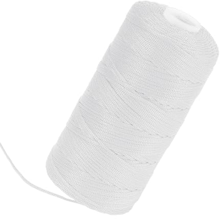 Fil Mason Line en nylon tressé pour travaux de maçonnerie, construction générale, jardinage et projets de bricolage, outils de maçonnerie pour un niveau de ligne de corde de 180 m, blanc