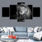 WAGYU 5 teiliges wandbild Schwarz-Weiß-Poster Löwe-Tier 5 stück leinwand wandkunst,5 teilig leinwand wanddeko wohnzimmer,leinwanddruck 5 teilig bilder wohnzimmer modern groß,mit rahmen,xxl 100x55cm