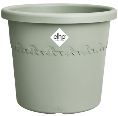 Elho Algarve Cilindro 35 cm - Grande vaso per piante da esterno - Fioriere - 100% plastica riciclata - Verde/Verde Timo