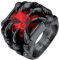 Bestyle Herren Ring mit Roter Stein 316L Edelstahl Chunky Gothic Dragon Bandring Zirkonia Verlobungsring mit Gravur Vintage Punk Biker Drachen Schmuck für Männer Damen, Schwarz, Ringgröße 60