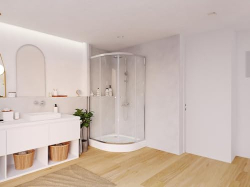Vente-unique - Paroi de douche d'angle avec receveur - Coloris chrome - L90 x l90 x H192 cm - MILOA
