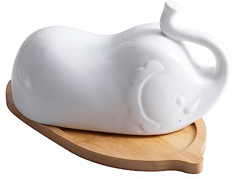 Cabilock Mantequera De Cerámica Con Forma De Plato De Mantequilla Con Tapa Para Uso Doméstico Vajilla Hogar