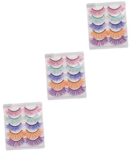 Ipetboom 15paires Faux Naturels Colorés Éléments De Maquillage Cosplay Pour Femmes Extensions De Doux Et Confortables