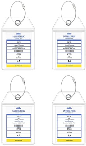 ZAMXHUG Kreuzfahrt Gepäckanhänger - 4pcs kofferanhänger Transparente Kofferanhänger Kofferschilder Anhänger Gepack Schild mit 4Verschraubbaren Metallband Wasserfest für Koffer Gepack Tasche,16.5*10cm
