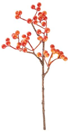 DPI Beeren Pick Orange, 28cm Zweig Ast Floristik Bastelzweig Gartendeko Kunstzweig Kunstblume