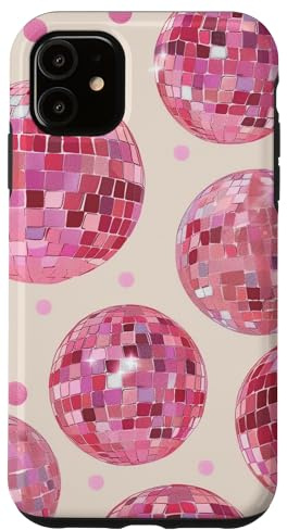 Pink Disco Ball Preppy Mirror Ball Aesthetic Woman Case for iPhone 11