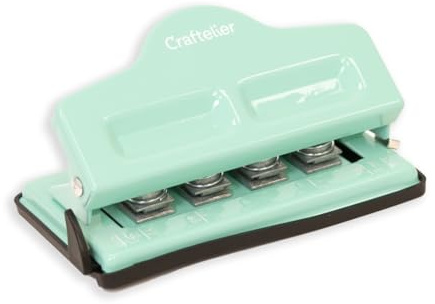 Craftelier - 4 Loch Discbound Locher für Planer und Notizbücher | Verstellbarer Locher für Discbound Planer Notizbücher und Bullet Journal kompatibel mit Happy Planner bis zu 3 Blatt 90 g m2
