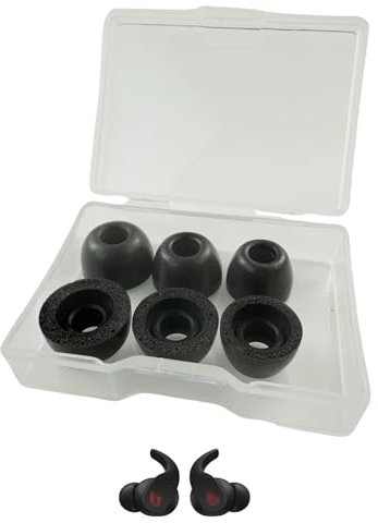 Miayaya 3 Pairs Memory Foam Tips Replacement Earbuds Tips for Beats Fit Pro Ear Foam Tip Eartip Fit in The Charging Case Ear Covers, S/M/L, Black