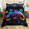 Homewish Gamer Bettwäsche 135x200 Kinder Gaming Bettwäsche-Set für Jungen Teenager,Farbe Gamepad Bettbezug Moderne Videospiele Geometrisches Sternenhimmel Gedruckt Neuheit Spielzimmer Dekor 2 Stücke