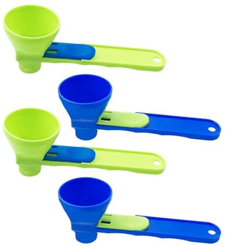 4PCS Protein Powder Sliding Spoons, Measuring Funnel Spoon Large Scoop with Longer Handle Pre Workout Scoop Funnel for Protein Milk Powder