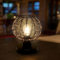 BAUZEIT Tischleuchte mit Stecker Schalter Outdoor Lampe Nachttischlampe Tischlampe Rund Lampenschirm E27 Nachtlampe Bedside Lamp Stehleuchten für Schlafzimmer Wohnzimmer Nachttisch Pavillon Küche