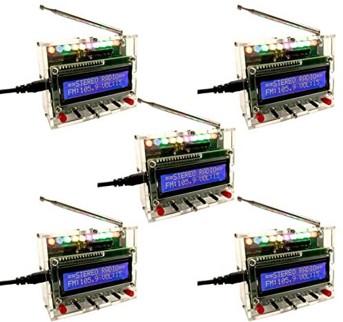 Keallans 5X DIY DC 5V Radio Digital Kit Piezas TDA5807 51 Monochip FM Digital Sound Machine STC89C52 Chip 87MHZ-108MHZ