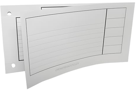 PaperXpert Ordnerbanderolen weiß | Vorgangs- & Dokumentenablage für Akten-Ordner | Beschreibbare Oberfläche | Papier 100 g/qm | 250 Stück | Premium Markenqualität – Made in Germany