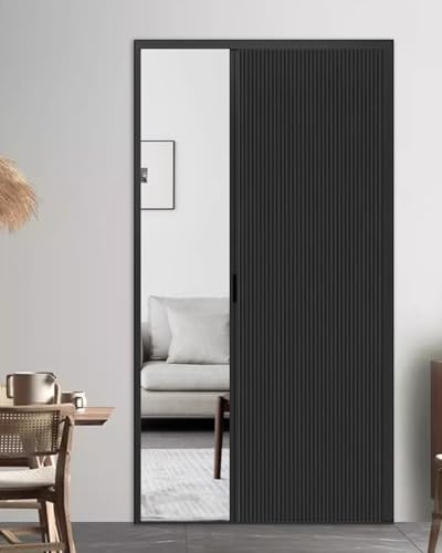 Panneau de porte à lamelles multifold pour remplacement de porte coulissante, cloison personnalisable pour cuisine et salon