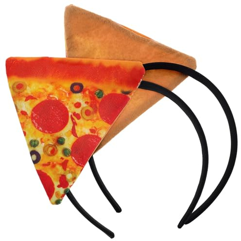 Garneck 2 Piezas Diadema para Actuaciones Escenario Diseño de Pizza Realista, Ligera y Cómoda, Hecha de Poliéster y Plástico, Adecuado para Cosplay y Fiestas Creativas