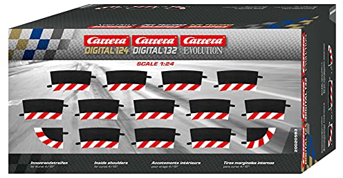 Carrera Evo/Excl. Innenrandstreifen 4/15° rot/Weiss