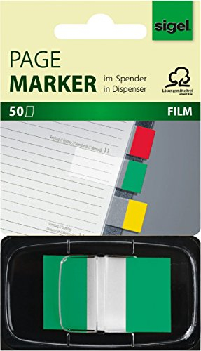 Sigel 12 x Haftmarker Film Color-Tip grün VE=50 Stück