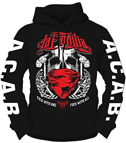 Herren Kapuzenpullover La Familia Freunde Kein Verrat Totenkopf Streetwear