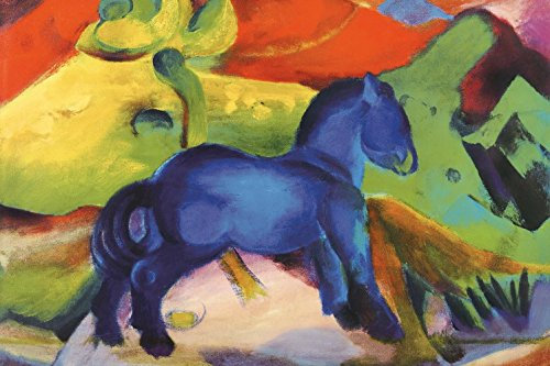 1art1 Franz Marc Poster Das Kleine Blaue Pferdchen, 1912 Bilder Leinwand-Bild Auf Keilrahmen | XXL-Wandbild Poster Kunstdruck Als Leinwandbild 120x80 cm