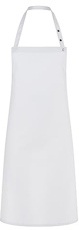 Karlowsky LS 14 PASSION Latzschürze SANTORINI mit Bändern, 65% Polyester/35% Baumwolle, Einheitsgröße, 95cm Länge, 75cm Breite, Weiß