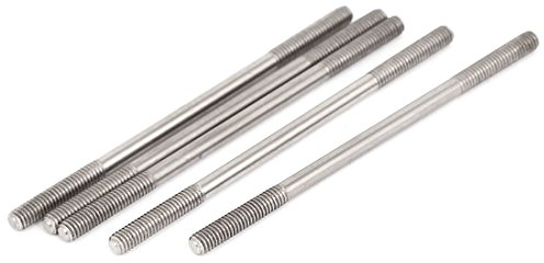 Sourcingmap M4x80mm 304 Stainless Steel Double End Threaded Stud Screw Bolt 5Pcs