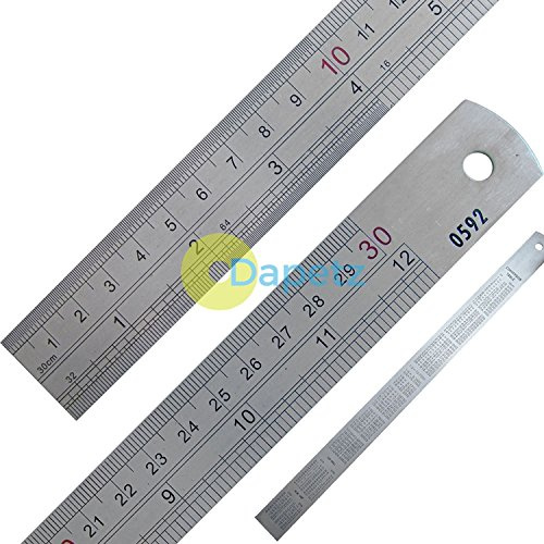 Dapetz® 12 Inch Stainless Steel Ruler 30cm 300mm Metal Measuring Tool for Engineering Hobbies & Trades Accurate Measurement for Professionals