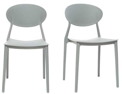 Miliboo 2 Design-Stühle Grau Polypropylen Anna
