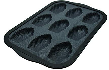 Zenker 685538 Moule à madeleines en fibre de verre, moule pour 9 madeleines, moule à madeleines, Silicone fibre de verre, Nylon, Gris, 28 x 18 x 2 cm