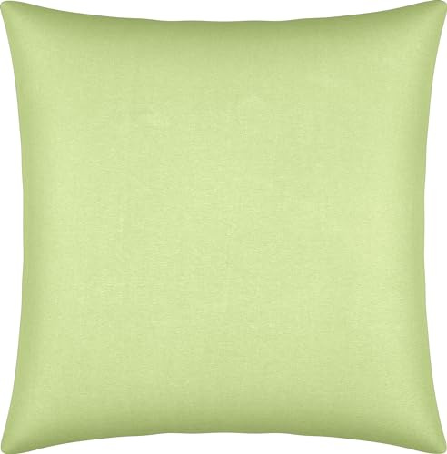 Erwin Müller Kissenbezug, Kissenhülle Single-Jersey Murnau - lindgrün Größe 80x80 cm - bügelfrei, strapazierstark, elastisch, mit Reißverschluss