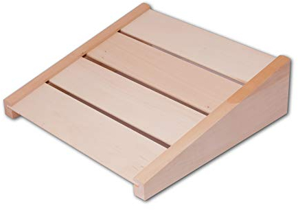 HOFMEISTER® Sauna-Kopfstütze, 39 cm, entlastet Nacken- und Schultermuskulatur, entspanntes Relaxen, stabile & rutschfeste Nackenstütze, Infrarotkabine aus Lindenholz