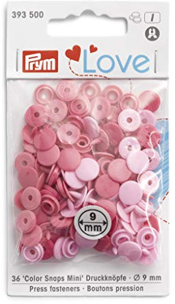 Prym 393.500 Love Press Fasteners, Polyoxymethylen: 100%, rosa, Einheitsgröße