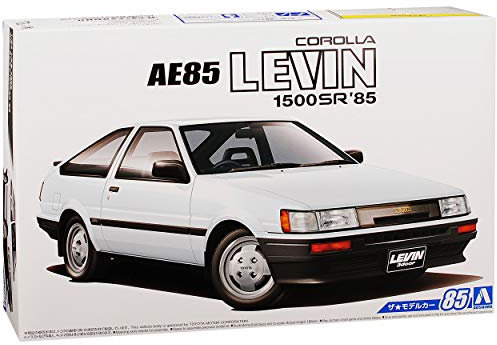 Aoshima Toyota Corolla AE85 Levin Sprinter Trueno 1500 SR 3 Türer Coupe Weiss 1983-1987 Kit Bausatz 1/24 Modell Auto