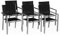 Happy Garden Lot de 6 chaises en Aluminium Gris - textilène Noir