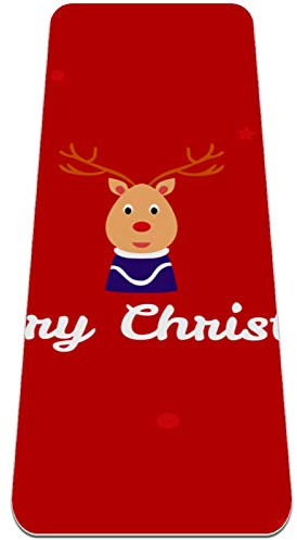 BestIdeas Tapis de yoga motif dessin animé arbre de No?l Père No?l bonhomme de neige pingouin renne pour yoga, pilates, exercice au sol pour hommes, femmesdébutants, antidérapant