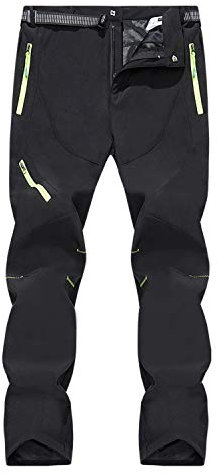 SUKUTU Hommes Outdoor Softshell Randonnée Pantalon Épaississement Pantalon en Molleton Chaud Imperméable Coupe-Vent Neige Ski Sport Pantalon Long