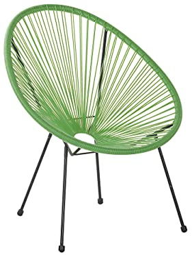 Beliani Lustiger Gartenstuhl Spaghetti Stil Rattan grün Acapulco