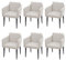 Mendler 6er-Set Esszimmerstuhl HWC-H93, Küchenstuhl Lehnstuhl Stuhl - Stoff/Textil Creme-beige