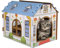 SEKAM Casa per gatti in cartone con tiragraffi/erba gatta, (41,5 cm di lunghezza x 30,5 cm di larghezza x 33 cm di altezza), casetta per gatti da interni, giocattolo tiragraffi per gatti, nascondiglio