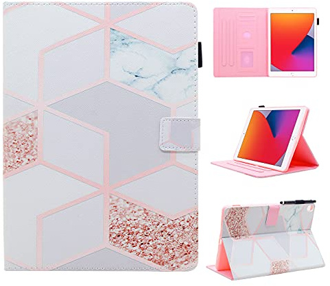 Case for iPad 9th/ 8th/ 7th Generation 10.2 Inch (2021/2020/2019 Release) | iPad 10.2-inch Case 9th/ 8th/ 7th Gen Cover, Slim Leather Folio Stand Cover for iPad Air 3 Case 2019, Auto Wake/Sleep, Marble