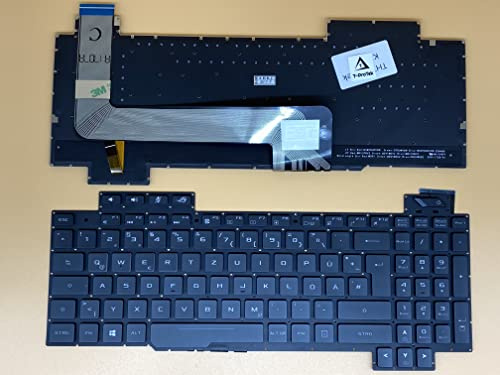 T-ProTek DEUTSCHE-Tastatur Keyboard mit Beleuchtung kompatibel für ASUS ROG Strix GL503VM-ED091T