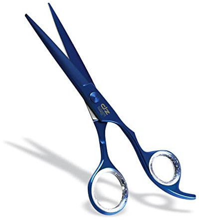 DZ Haarschere Offset Design Scharfe Friseurschere 6 Zoll Haarschneideschere aus Edelstahl (Blau)