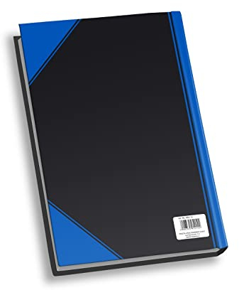 Rheita 955-15 Kladde China-Kladde, A5, liniert, 96 Blatt, 60g/m², schwarz mit farbigen Ecken,blaue Ecken