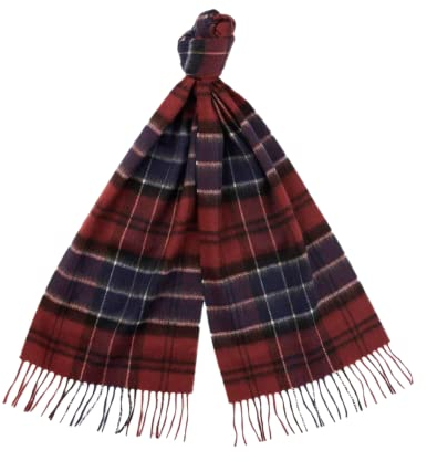 Barbour USC0002-TN21 Merino Cashmere Tartan Scarf BORDEAUX Schal Herren, Bordeaux Tartan, Einheitsgröße