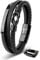 SERASAR Armkette Herren 23cm Schwarz Gold Männer Armband Leder Armreif Herrenarmreif Armschmuck Schmuck Herrenschmuck Flecht Wickelarmband Armbändchen Men Leather Bracelet