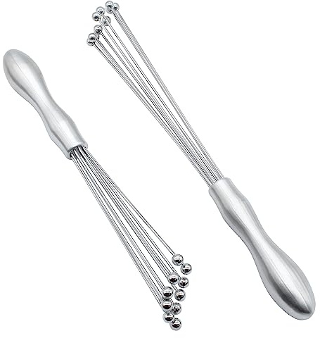 Hitefu 2PCS Stainless Steel Ball Whisk, 10 Inch & 12 Inch Wire Egg Whisk, Manual Egg Beaters Mixer Whisk for Cooking Cream Sauces Blending Stirring