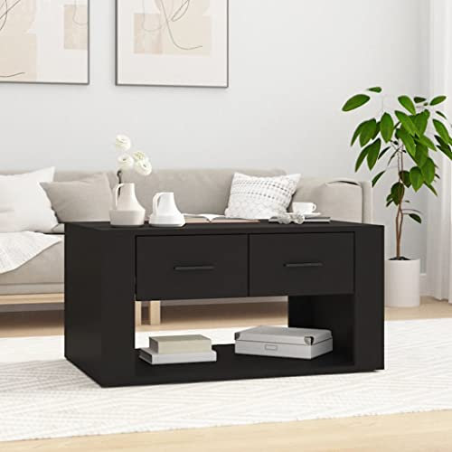 INLIFE Couchtisch Schwarz 80x50x40 cm Holzwerkstoff,23.1kg,816529