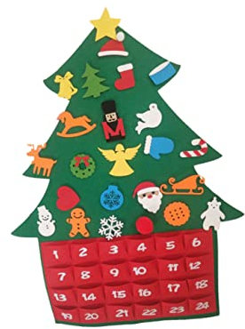 NUOBESTY Adventskalender 2019 Weihnachtscountdown Hängt Taschenfüller Für Weihnachtsfeiern 25 Tage Adventskalender Weihnachtsbaumschmuck Weihnachtsfeierzubehör 3D Weihnachten Partybedarf
